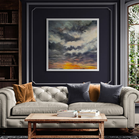 Original Cornwall sunrise painting inspired by morning light at Lelant near St Ives.