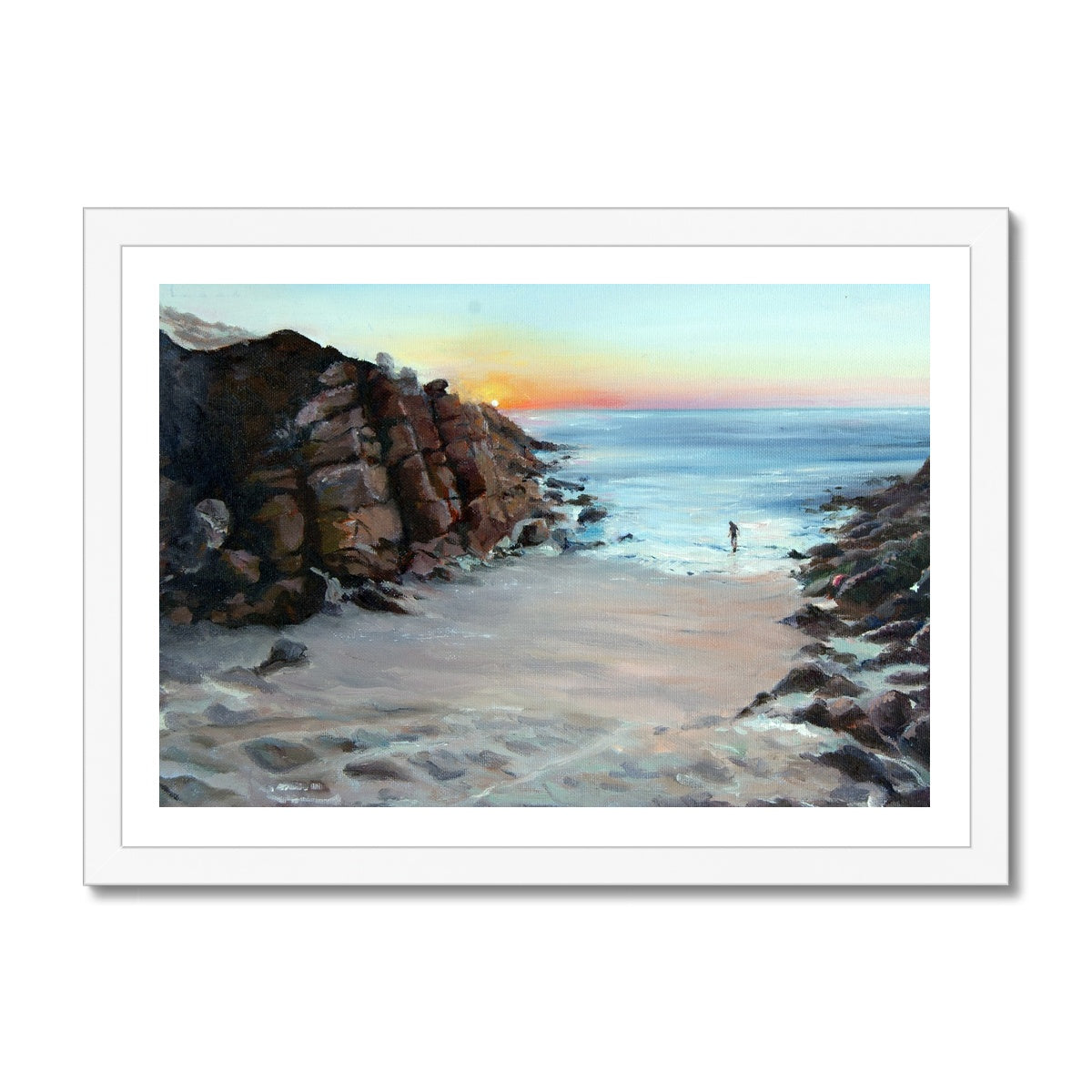 Sunrise Swim - Porthgwarra  Fine Art Print - lorrainefield