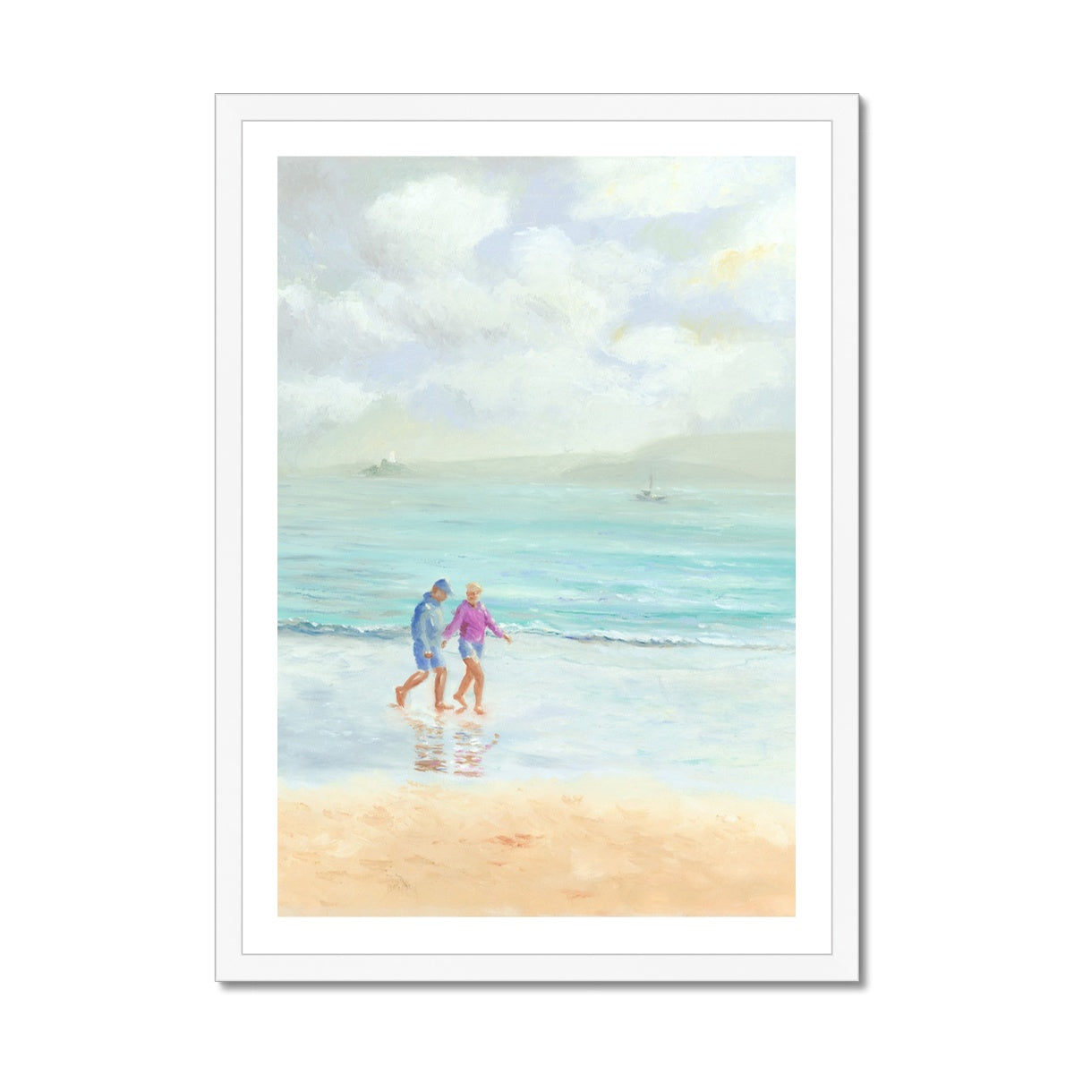 A Walk on the Wharf St Ives Fine Art Print - lorrainefield