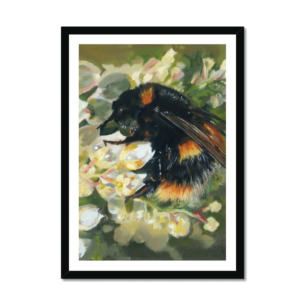 Bee on Honeysuckle Fine Art Print - lorrainefield