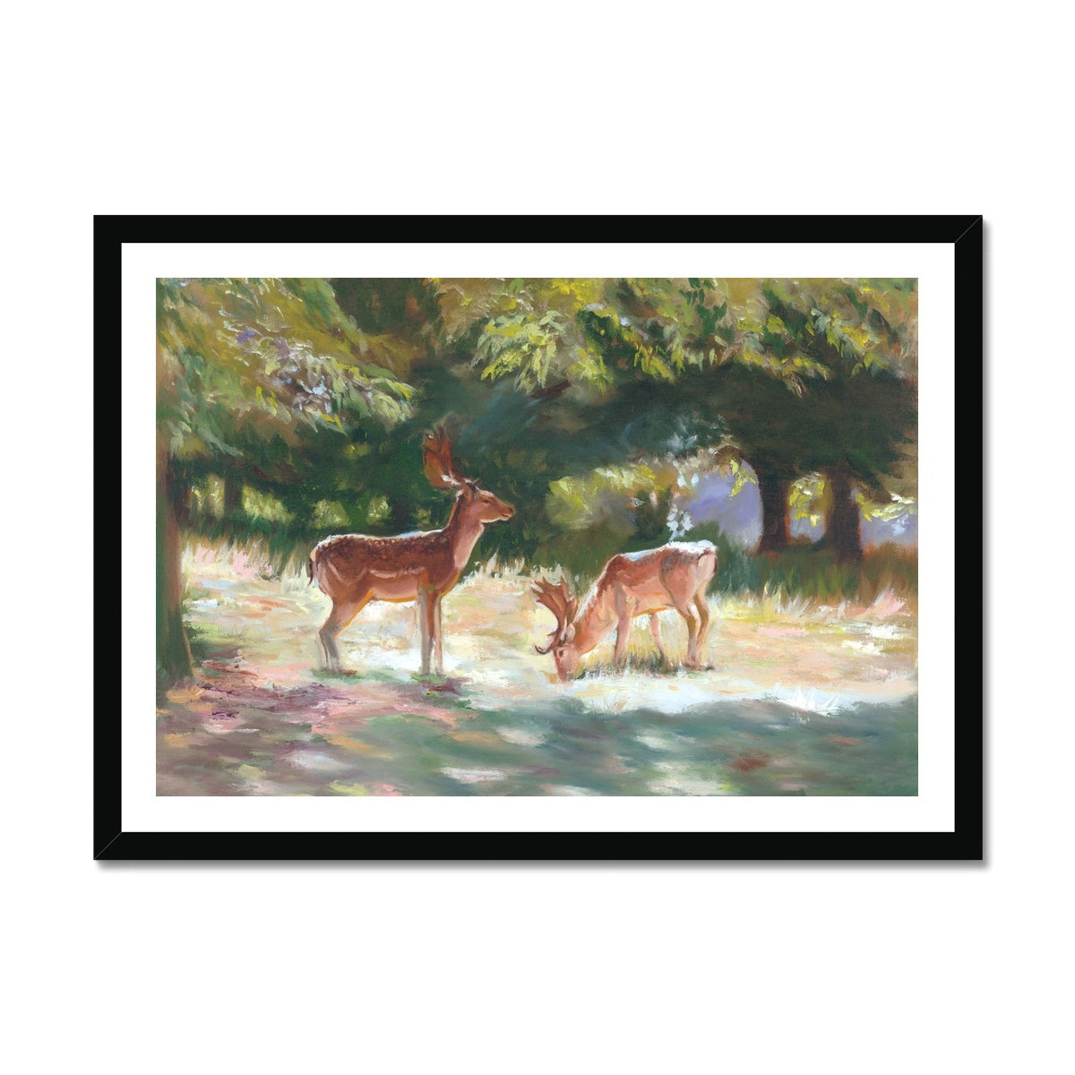 Deer Art Print in black frame option 