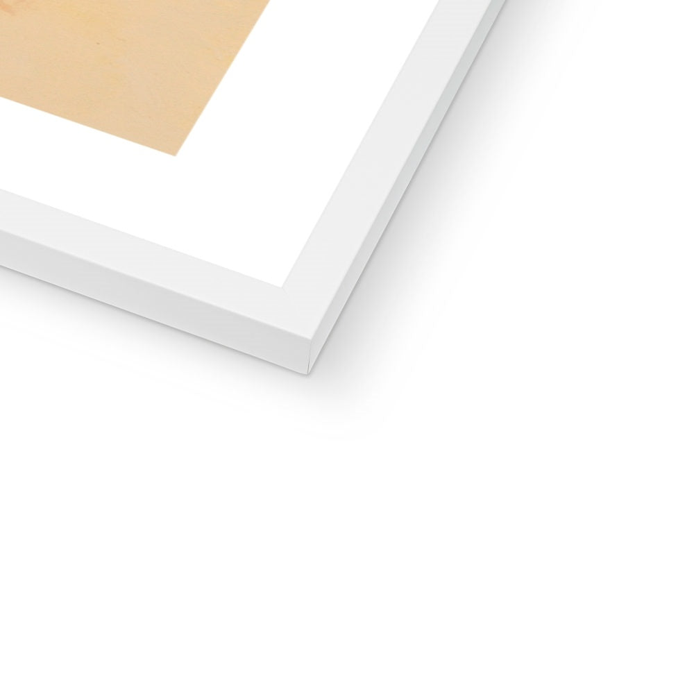 Jersey Cows  Fine Art Print white frame close up on white background