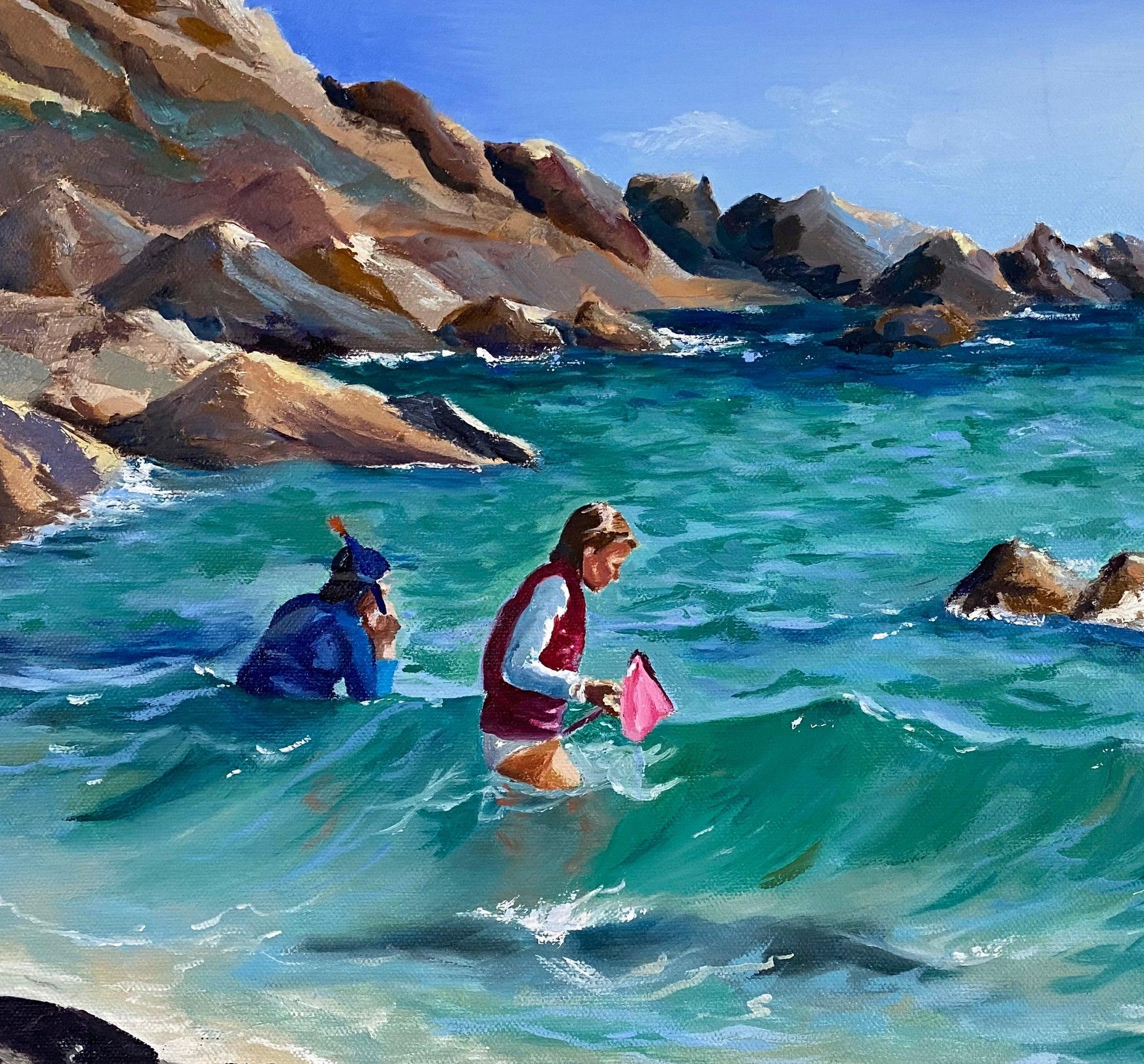 Porthbeer Cove, Coverack - beach painting
