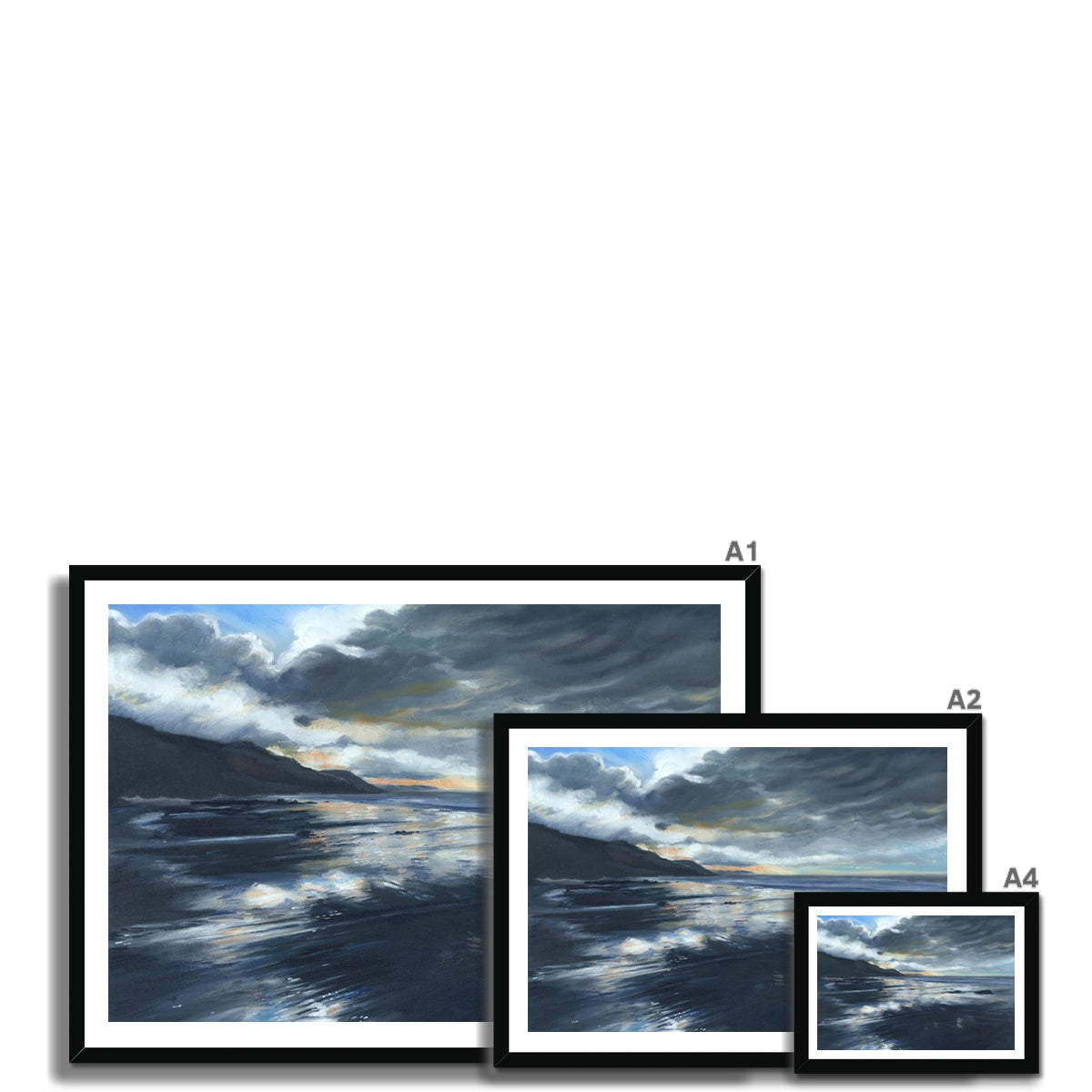 Stormy Seas Cornwall Fine Art Print size options 