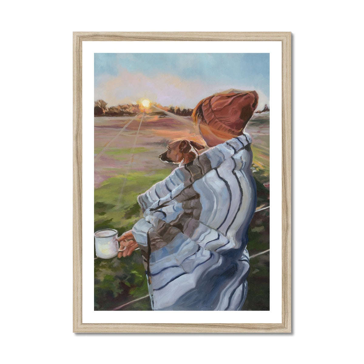 Jack Russell painting - Sunrise with the Pup Fine Art Print - lorrainefield