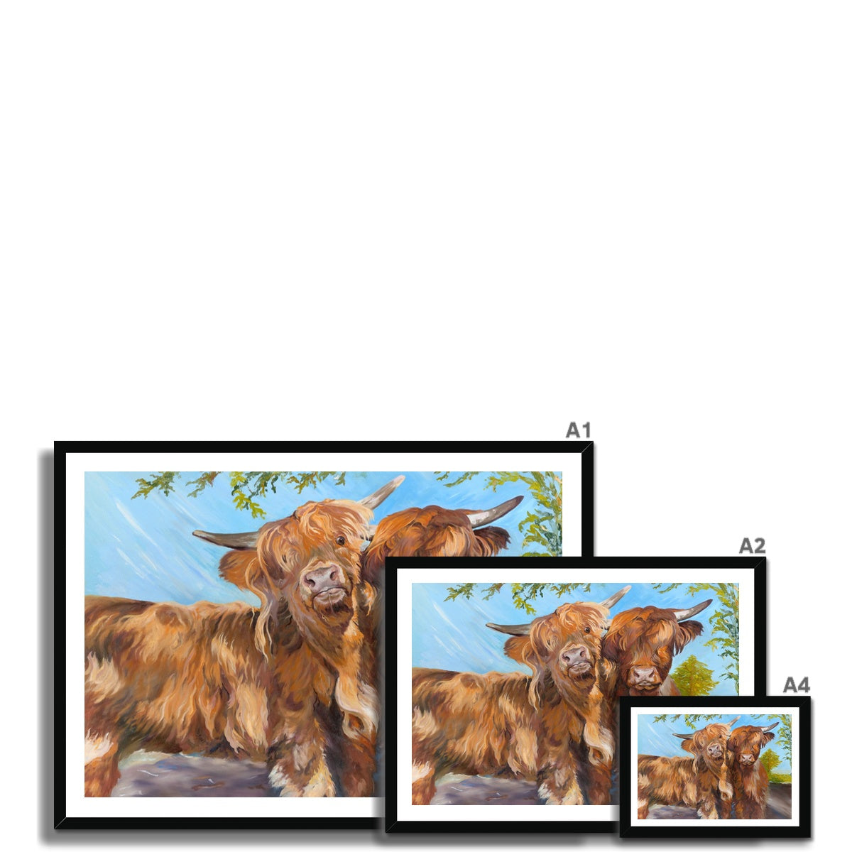 Highland Cattle - Cheeky Cows  Fine Art Print - lorrainefield