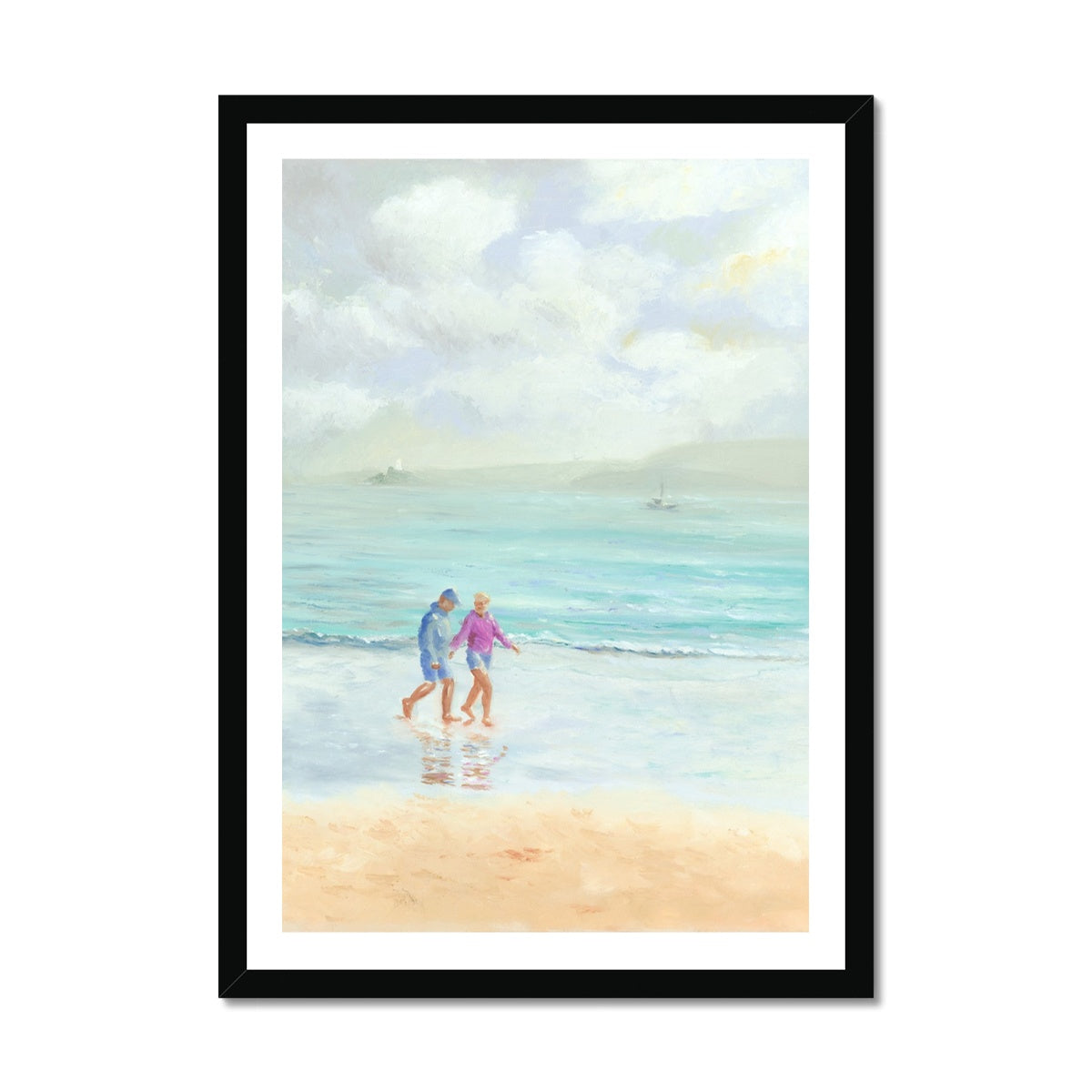 A Walk on the Wharf St Ives Fine Art Print - lorrainefield