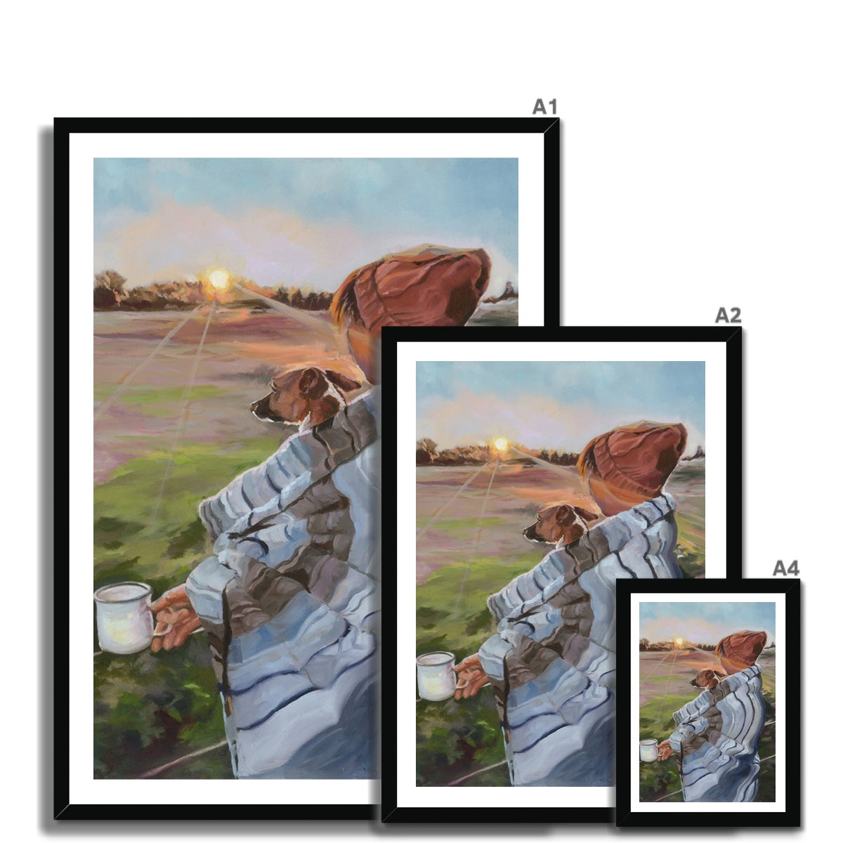 Sunrise with the Pup Fine Art Print Some Size options- lorrainefield