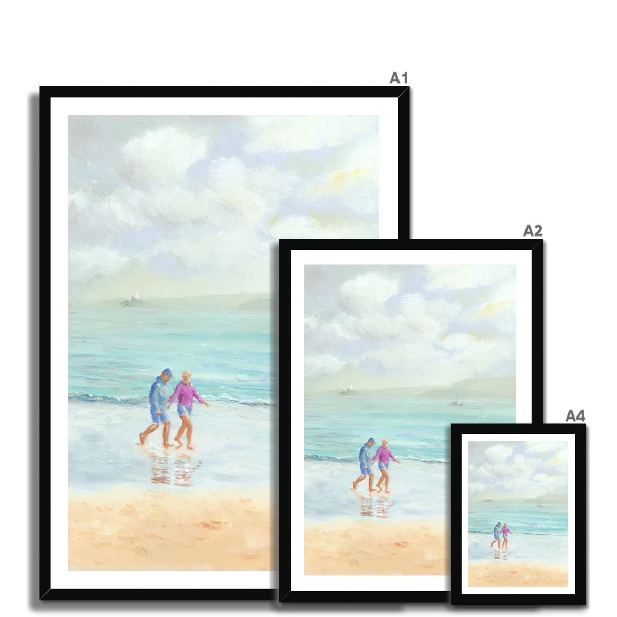 A Walk on the Wharf St Ives Fine Art Print - lorrainefield