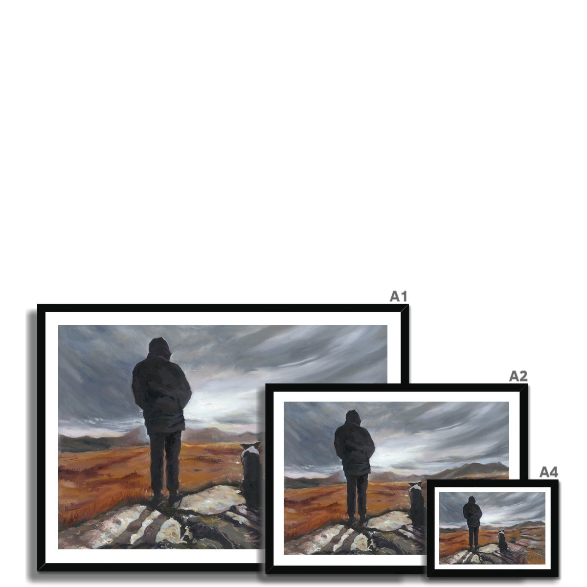 Man and Border Collie Fine Art Print - lorrainefield