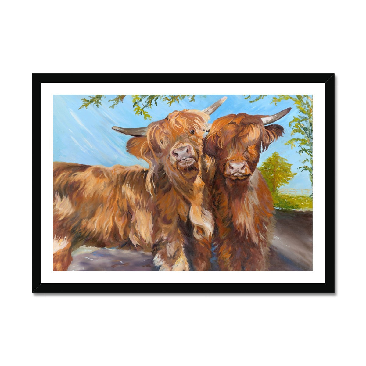 Highland Cow - Cheeky Cows  Fine Art Print - lorrainefield