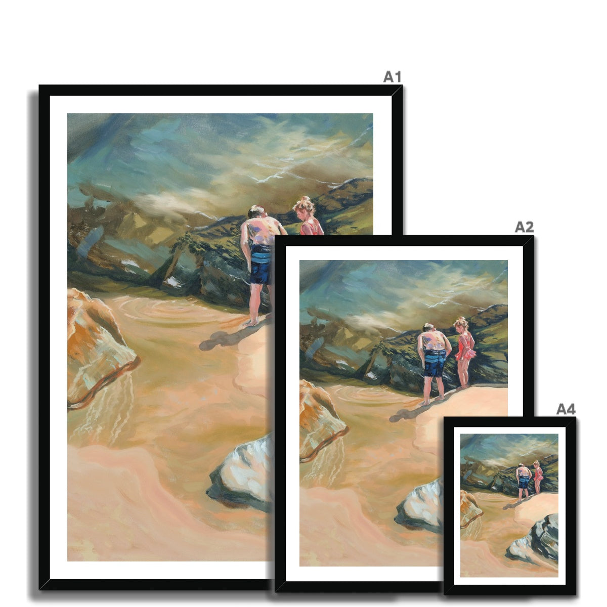 Rockpool Explorers St Agnes Fine Art Print - lorrainefield
